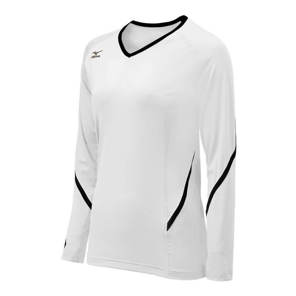 Mizuno Women's Techno Generation Long Sleeve Volleyball Jersey White/Black (440399-IZH)